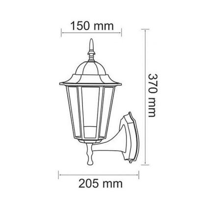 Applique da esterno 1xE27/20W/230V IP43 patina