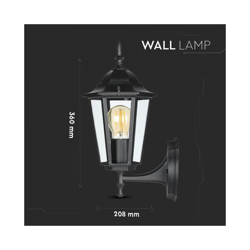 Applique da esterno 1xE27/40W/230V IP44 nero