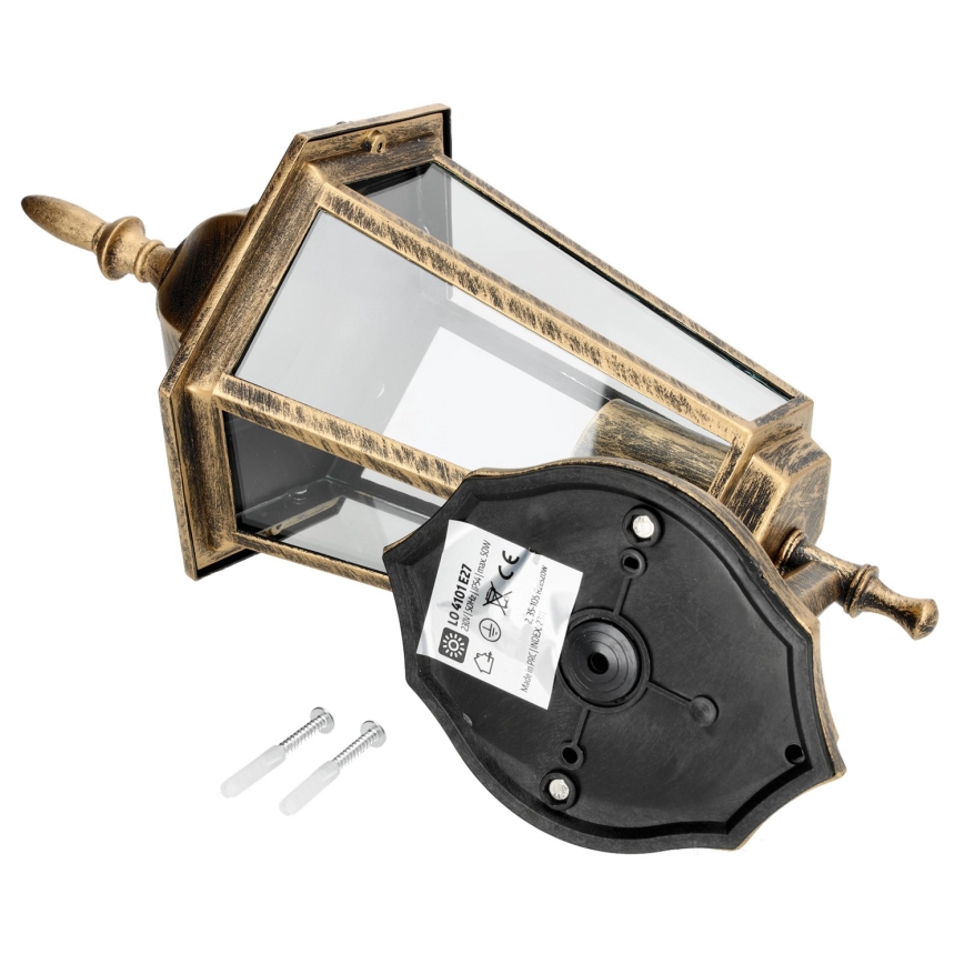 Applique da esterno 1xE27/60W/230V IP44 dorata
