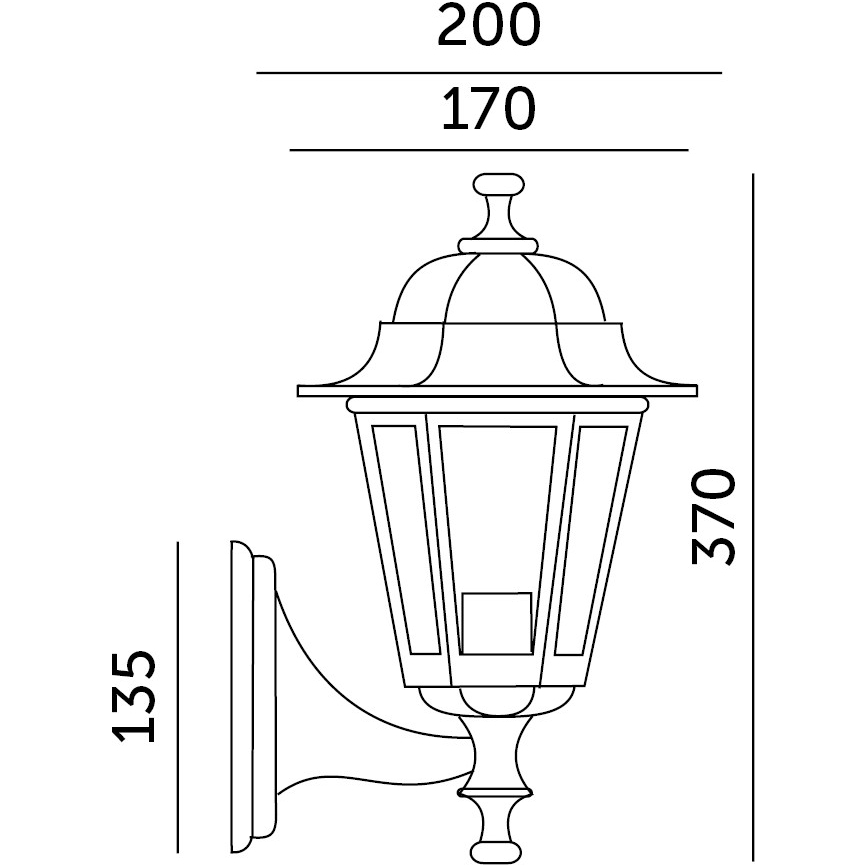 Applique da esterno 1xE27/60W/230V IP44 nera