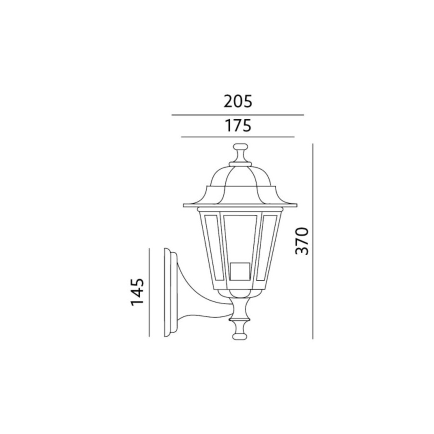 Applique da esterno 1xE27/60W/230V IP44 nera
