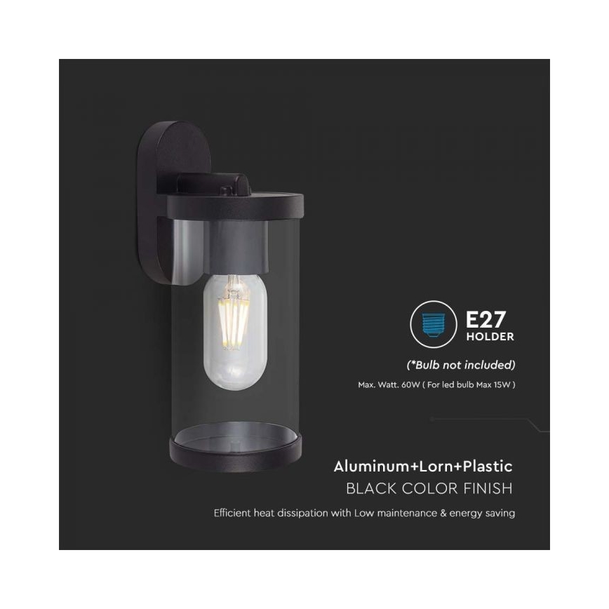 Applique da esterno 1xE27/60W/230V IP44 nero