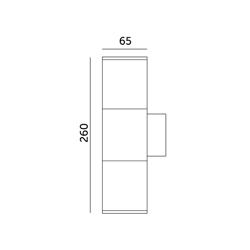 Applique da esterno 2xGU10/35W/230V IP54 arrotondato nero