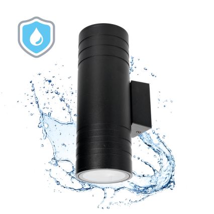 Applique da esterno 2xGU10/35W/230V IP54 arrotondato nero