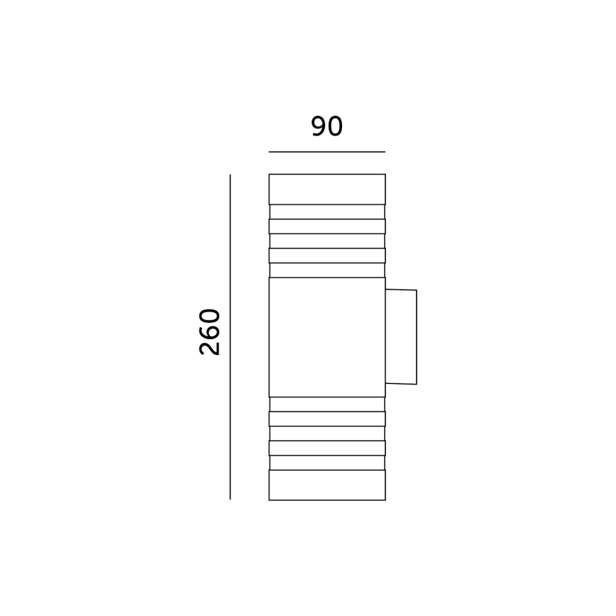 Applique da esterno 2xGU10/35W/230V IP54 arrotondato nero