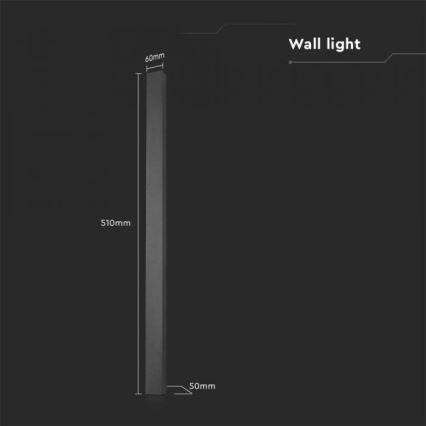 Applique da esterno a LED 10W/230V 3000K IP65 51 cm nera