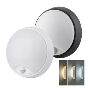 Applique da esterno a LED con sensore 2-in-1, 20W, 230V, 3000/4000/6500K, IP65, Ø 22 cm