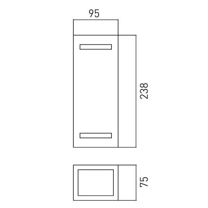 Applique da esterno BRICK 2xGU10/7W/230V IP44
