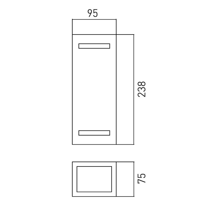 Applique da esterno BRICK 2xGU10/7W/230V IP44