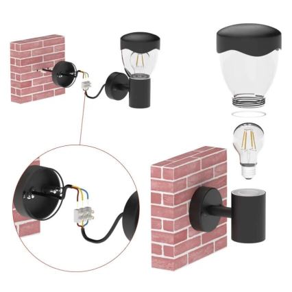 Applique da esterno con sensore ARTEO 1xE27/15W/230V IP44