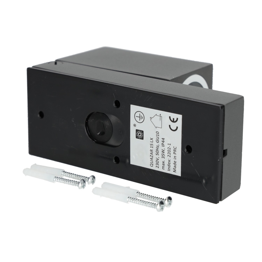 Applique da esterno con sensore  QUAZAR 1xGU10/35W/230V IP44 grigia