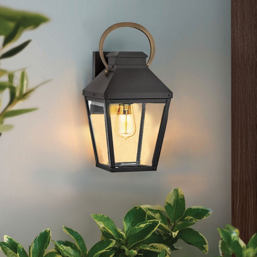 Applique da esterno DAWSON M 1xE27/60W/230V IP44 nero