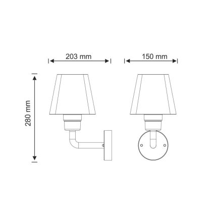 Applique da esterno GIZA 1xE27/10W/230V IP44