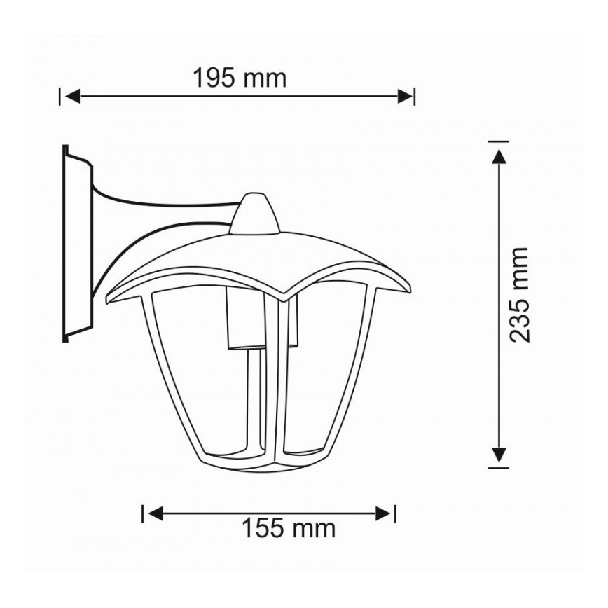 Applique da esterno IGMA 1xE27/12W/230V IP44