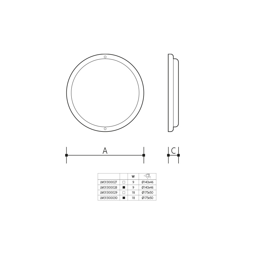 Applique da esterno LED/18W/230V IP54 nera