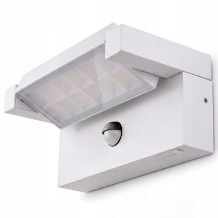 Lampada da parete LED per esterni con sensore di movimento e sensore crepuscolare LED/25W/230V 3000/4000/6500K IP54 bianco