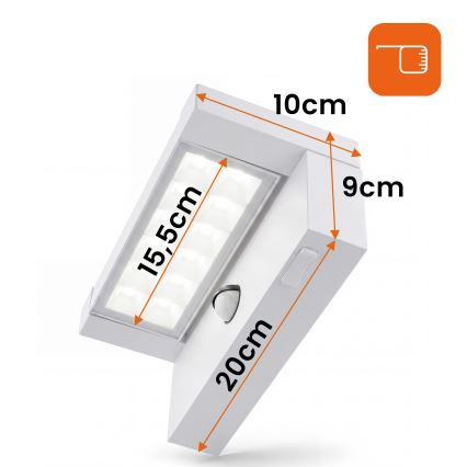 Lampada da parete LED per esterni con sensore di movimento e sensore crepuscolare LED/25W/230V 3000/4000/6500K IP54 bianco