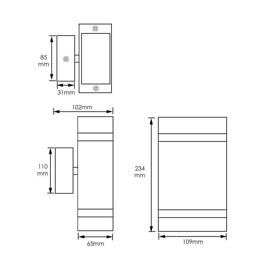 Applique da esterno LITEK 2xGU10/30W/230V IP44 nero