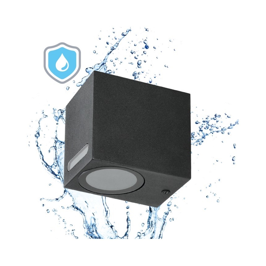 Applique da esterno QUERK 1xGU10/35W/230V IP54 8 cm nero