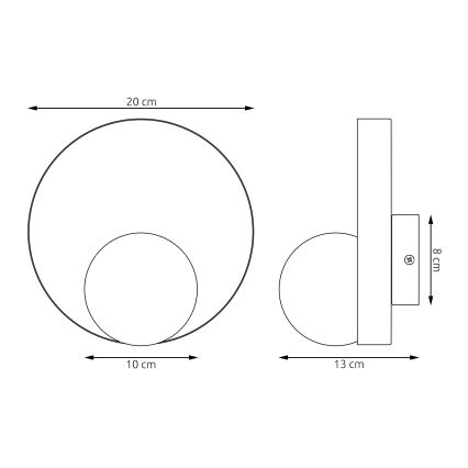 Applique da parete KIDO 1xG9/8W/230V nero