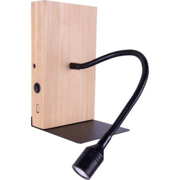 Applique da parete LED LECTOR LED/2,5W/230V USB rovere