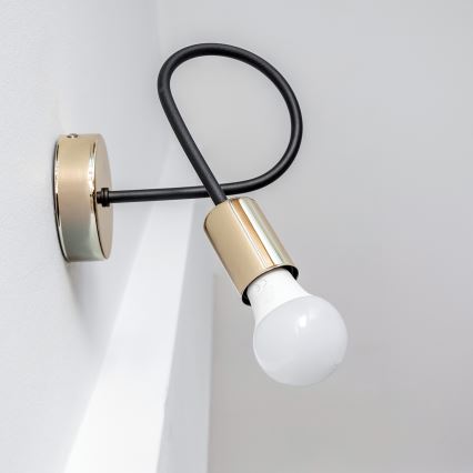Applique da parete OXFORD 1xE27/15W/230V oro/nero