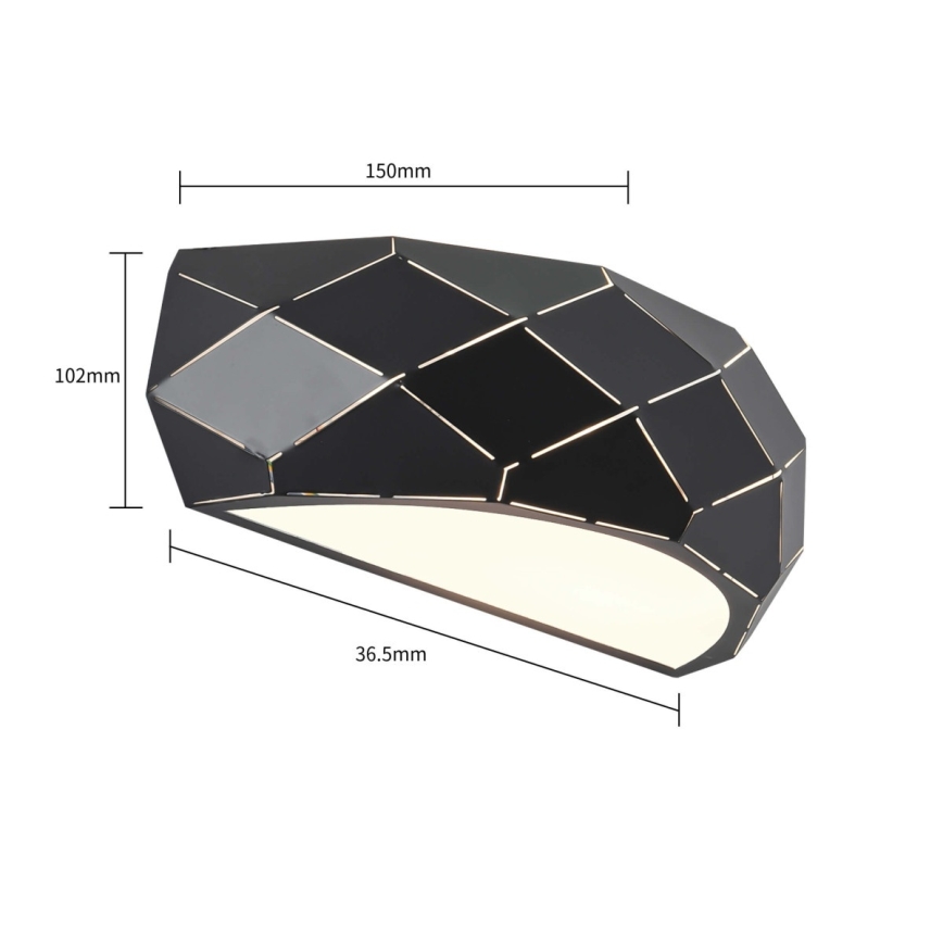 Applique da parete REUS 1xE27/40W/230V, nero