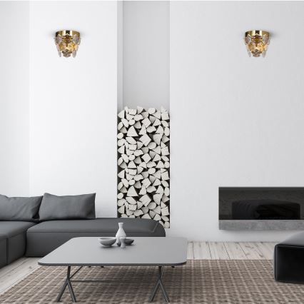 Applique di cristallo GRACE 2xE14/40W/230V oro