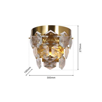 Applique di cristallo GRACE 2xE14/40W/230V oro