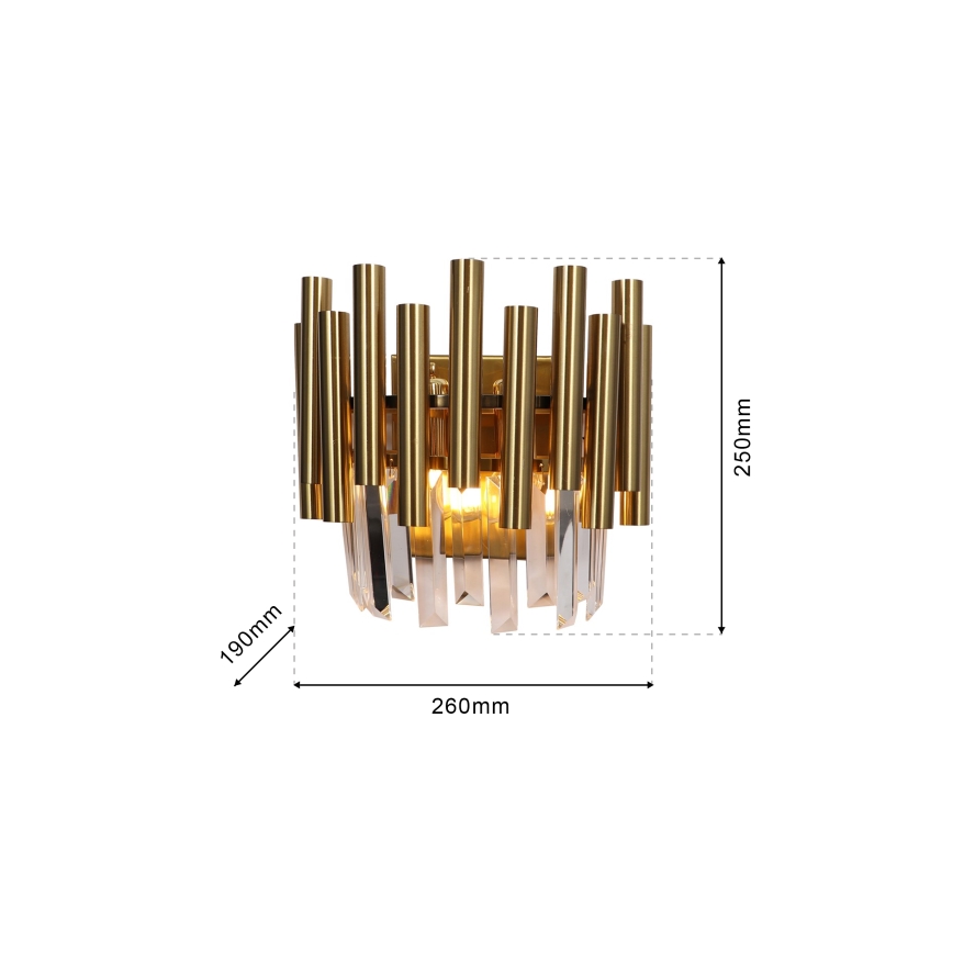 Applique di cristallo MADISON 2xE14/40W/230V oro