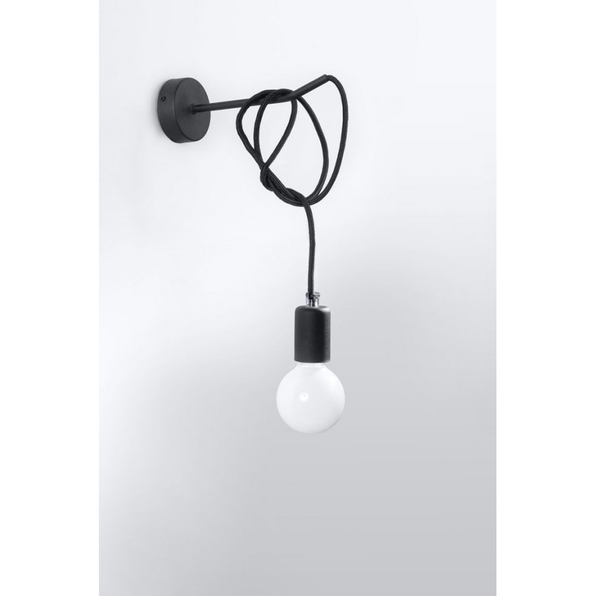 Applique EDISON 1xE27/60W/230V nero