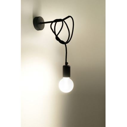 Applique EDISON 1xE27/60W/230V nero