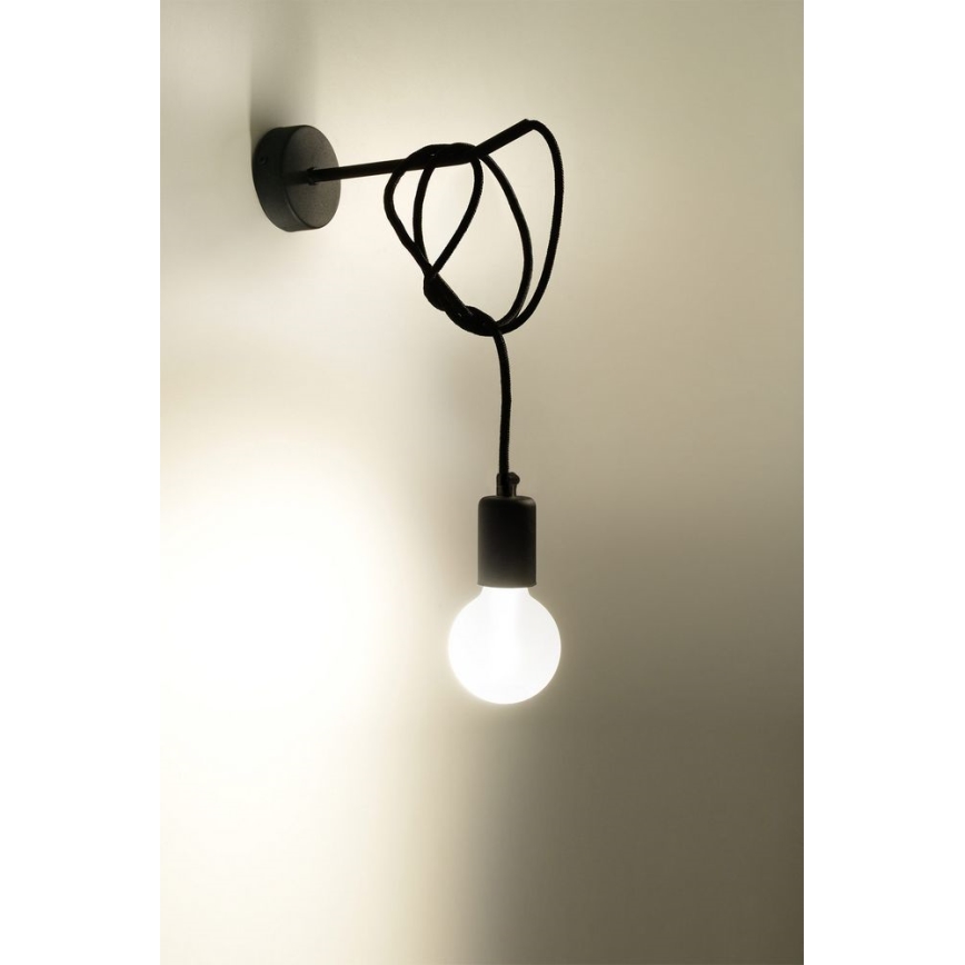Applique EDISON 1xE27/60W/230V nero
