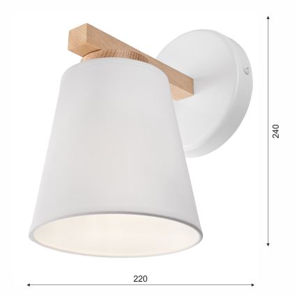 Applique ELLIE 1xE27/60W/230V faggio - FSC certificato