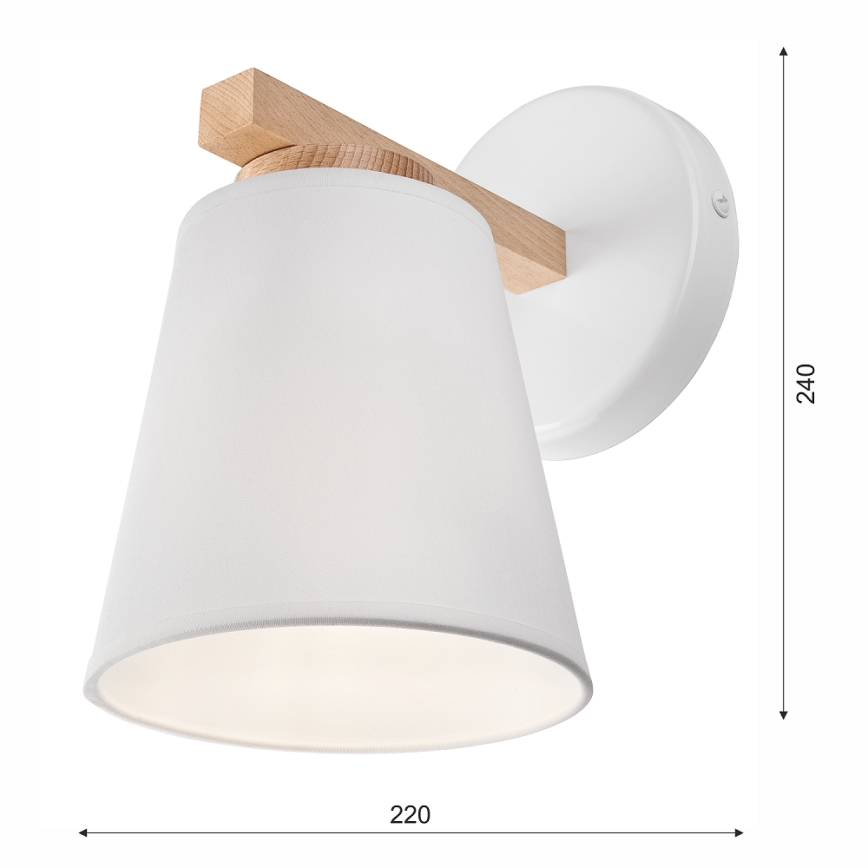 Applique ELLIE 1xE27/60W/230V faggio - FSC certificato