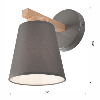 Applique ELLIE 1xE27/60W/230V faggio - FSC certificato