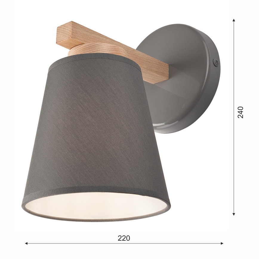 Applique ELLIE 1xE27/60W/230V faggio - FSC certificato
