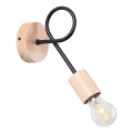 Applique EMBER 1xE27/15W/230V nero/beige/faggio