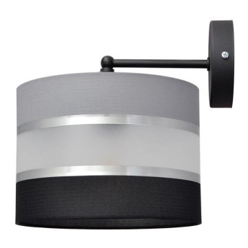 Applique HELEN 1xE27/15W/230V nero/grigio/argento