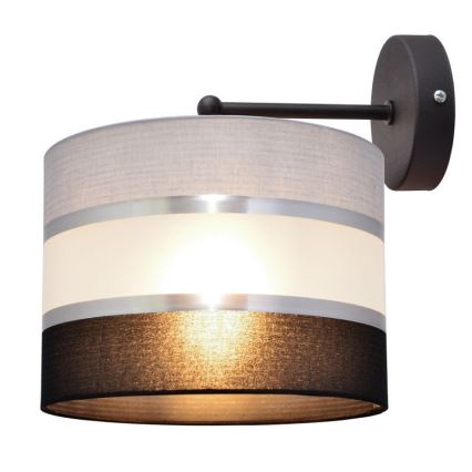 Applique HELEN 1xE27/15W/230V nero/grigio/argento