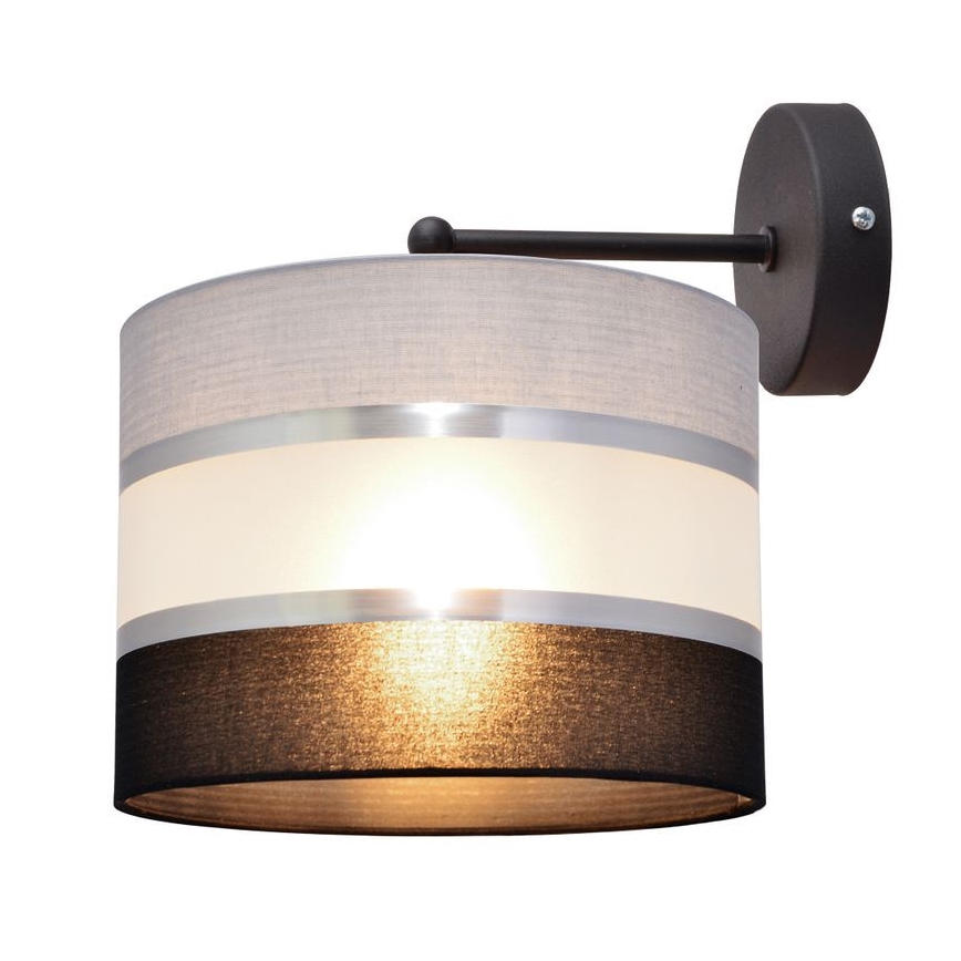 Applique HELEN 1xE27/15W/230V nero/grigio/argento