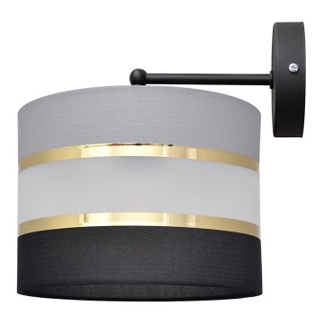 Applique HELEN 1xE27/15W/230V nero/grigio/oro