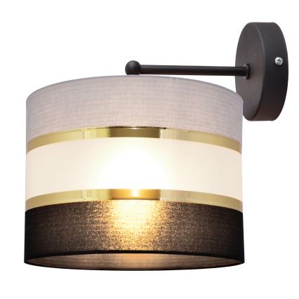 Applique HELEN 1xE27/15W/230V nero/grigio/oro