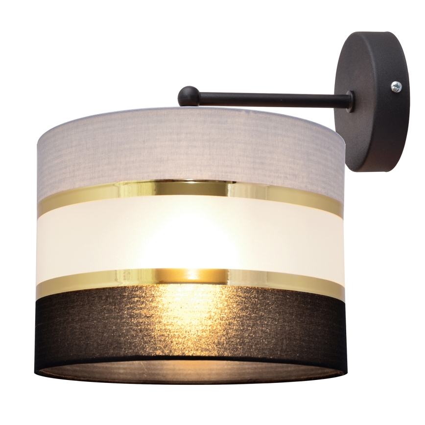 Applique HELEN 1xE27/15W/230V nero/grigio/oro