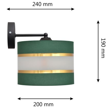 Applique HELEN 1xE27/15W/230V verde/oro