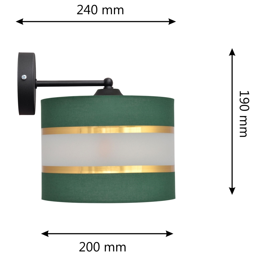 Applique HELEN 1xE27/15W/230V verde/oro