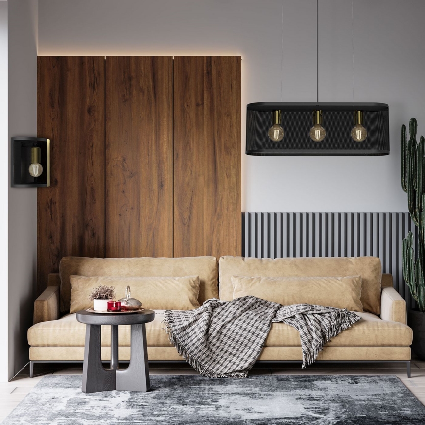 Applique KAGA 1xE27/60W/230V nero/oro
