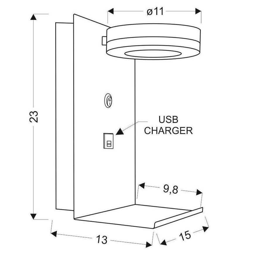 Applique LED con caricabatteria COMPACT LED/4W/230V