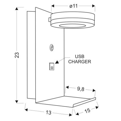 Applique LED con caricabatteria COMPACT LED/4W/230V