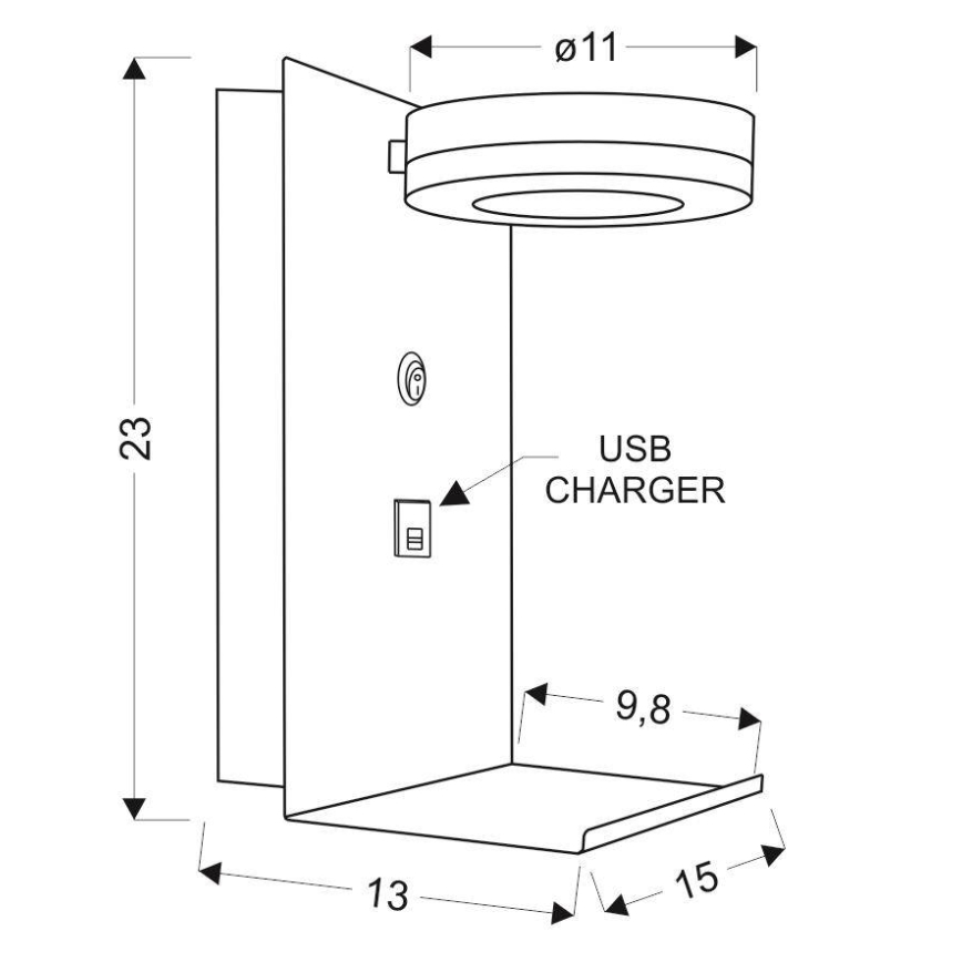 Applique LED con caricabatteria COMPACT LED/4W/230V